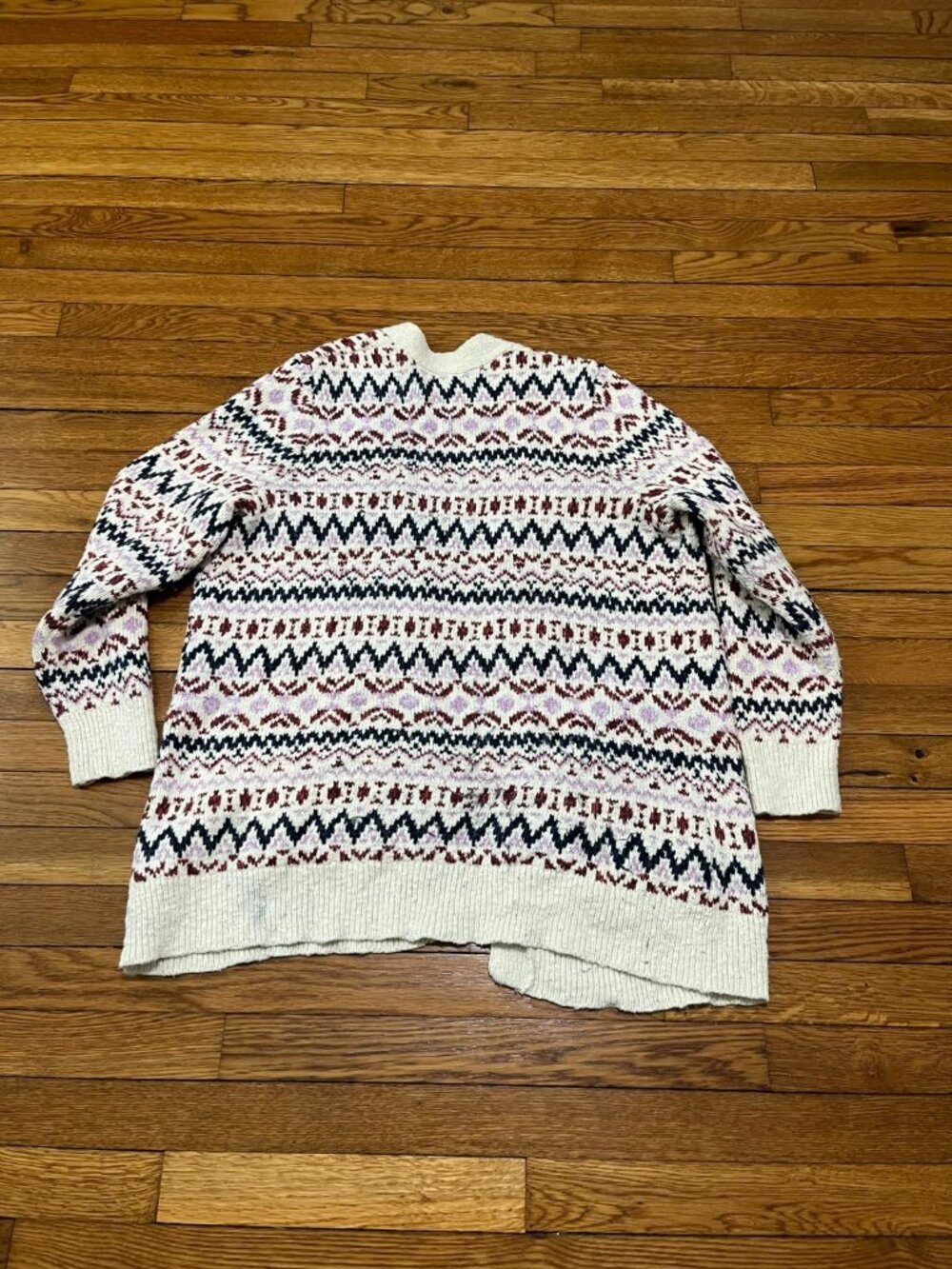 LL Bean Cardigan Sweater Open Front Plus Size 1X Boho Cotton Knit Pockets - Picture 4 of 4